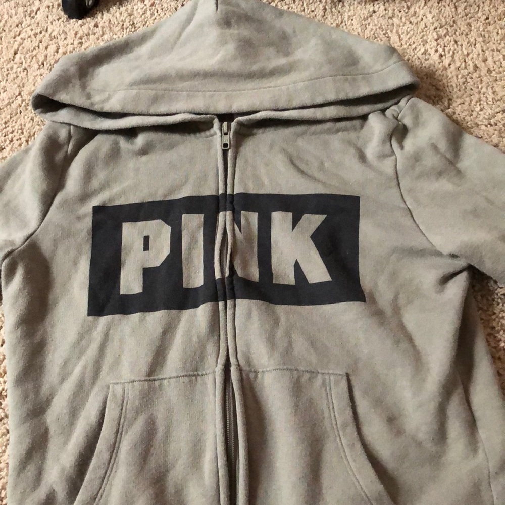 PINK Sweatshirt/Hoodie - Olive Green